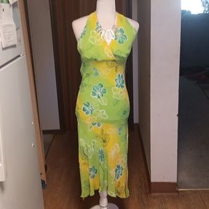 YAFFA FLORAL HALTER SUMMER DRESS